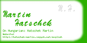 martin hatschek business card